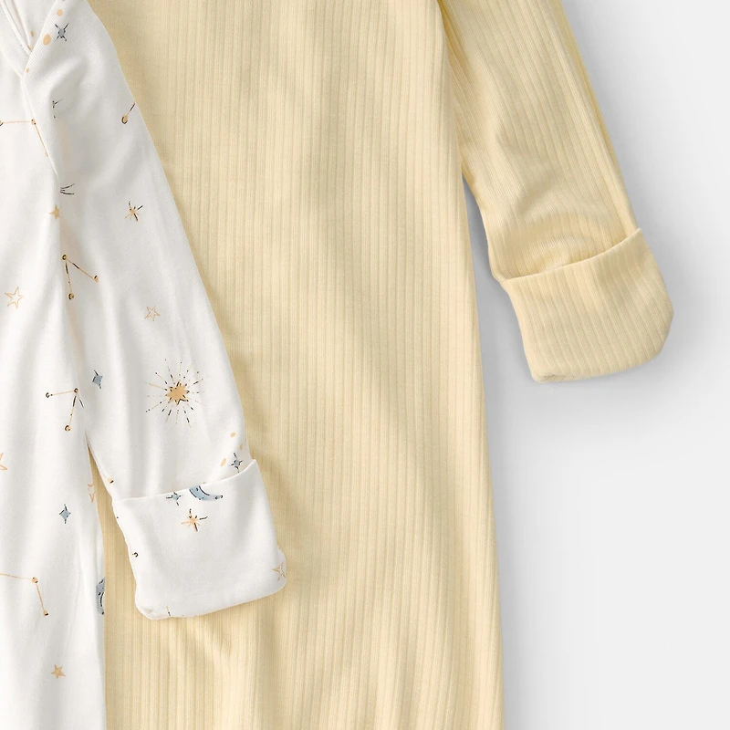 Carter's Purelysoft Baby Girls Round Neck Long Sleeve 2-pc. Nightgown