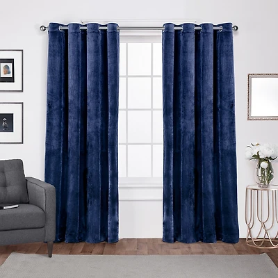 Exclusive Home Curtains Velvet Grommet Top Light-Filtering Set of 2 Curtain Panel