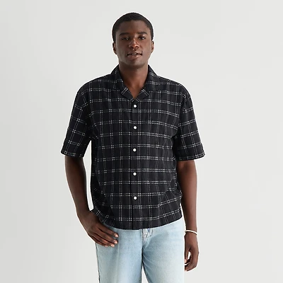 Arizona Mens Short Sleeve Regular Fit Button-Down Shirt