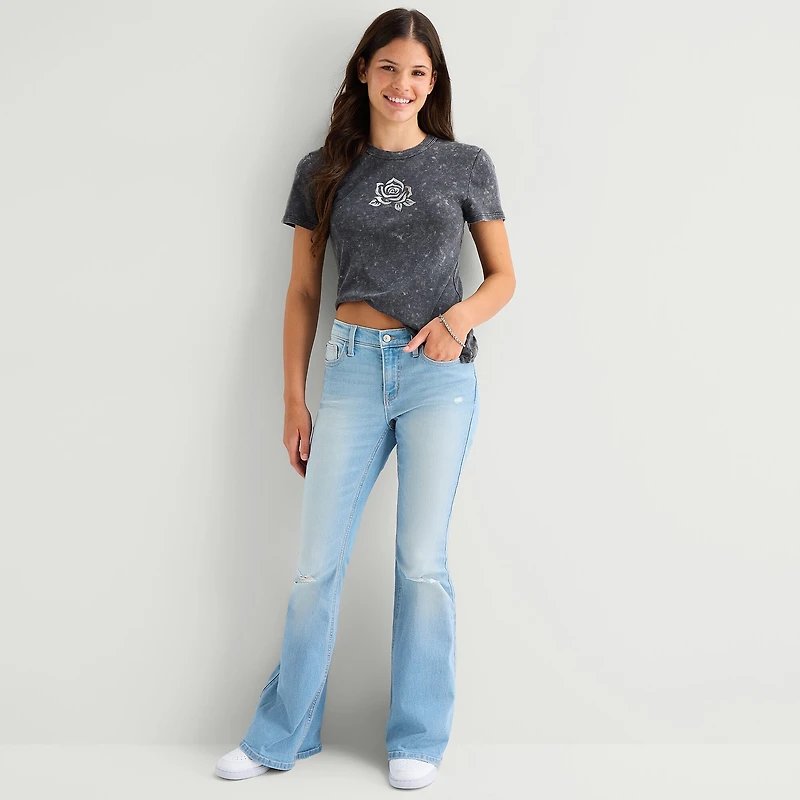 Womens Crew Neck Short Sleeve Regular Fit Graphic T-Shirt