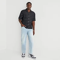 Arizona Mens Short Sleeve Boxy Fit Button-Down Shirt