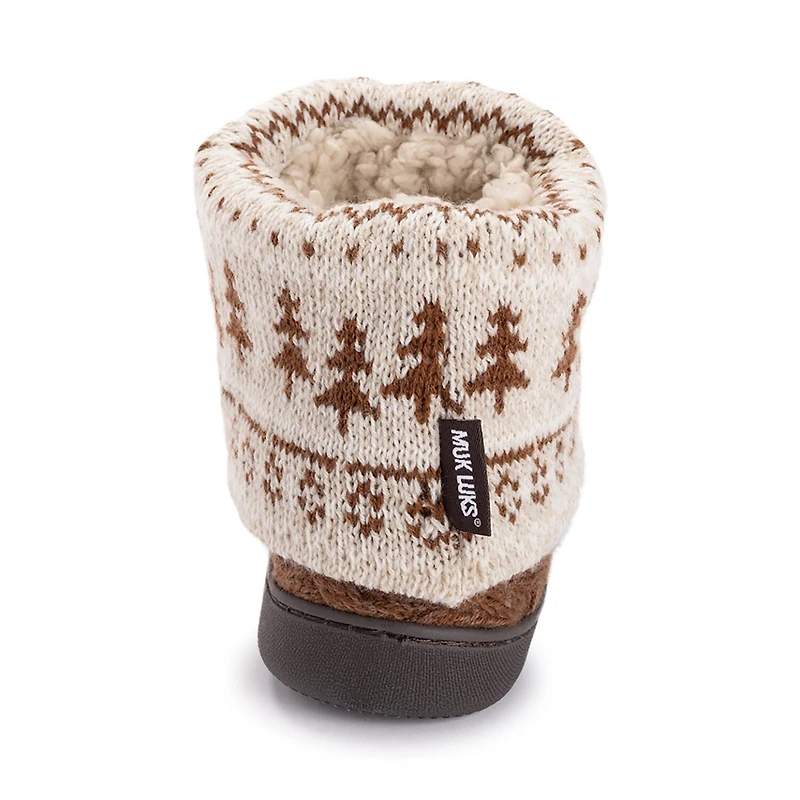 Muk Luks Ml F 26 Ds Slippers Womens Memory Foam Slip Resistant Bootie