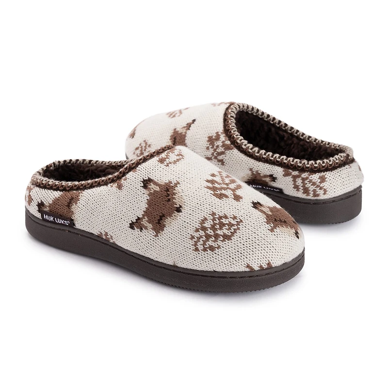Muk Luks Ml F 26 Ds Slippers Womens Memory Foam Slip Resistant Clog