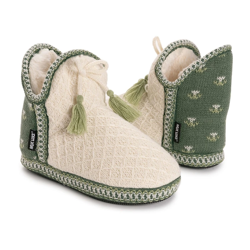 Muk Luks Ml F 26 Ds Slippers Womens Memory Foam Slip Resistant Bootie