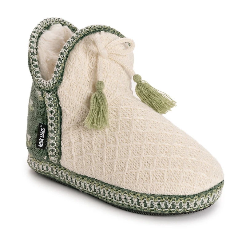 Muk Luks Ml F 26 Ds Slippers Womens Memory Foam Slip Resistant Bootie