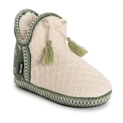 Muk Luks Ml F 26 Ds Slippers Womens Memory Foam Slip Resistant Bootie