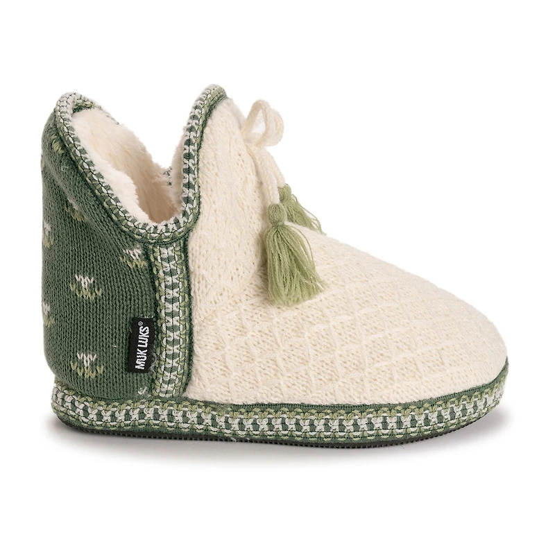 Muk Luks Ml F 26 Ds Slippers Womens Memory Foam Slip Resistant Bootie