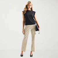 Worthington Womens Crew Neck Sleeveless Blouse