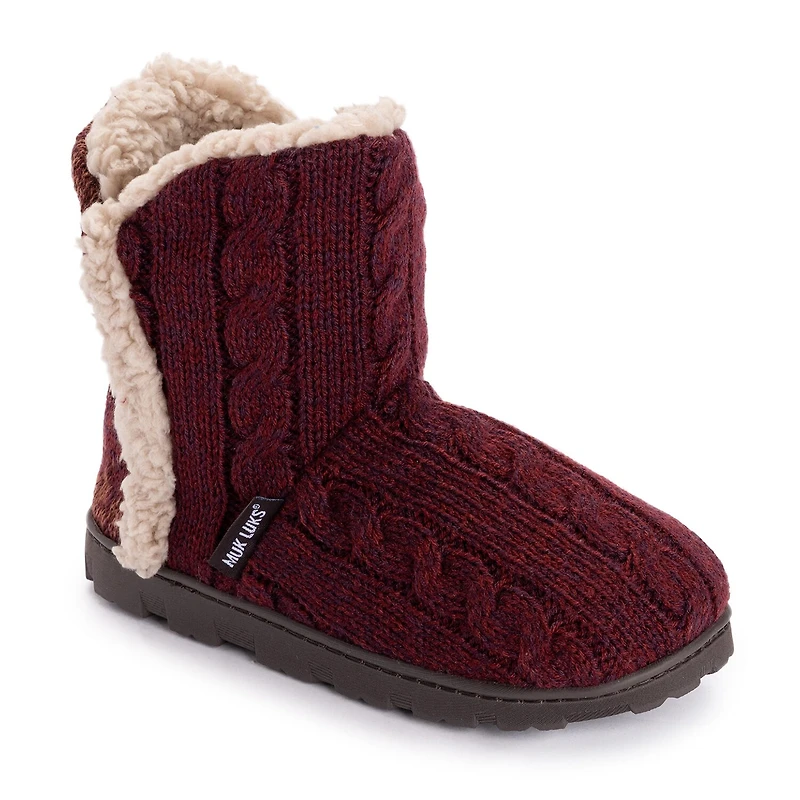 Muk Luks Ml F 26 Ds Slippers Womens Memory Foam Slip Resistant Bootie