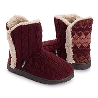 Muk Luks Ml F 26 Ds Slippers Womens Memory Foam Slip Resistant Bootie