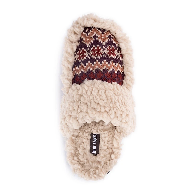 Muk Luks Ml F 26 Ds Slippers Womens Memory Foam Slip Resistant Slip-On