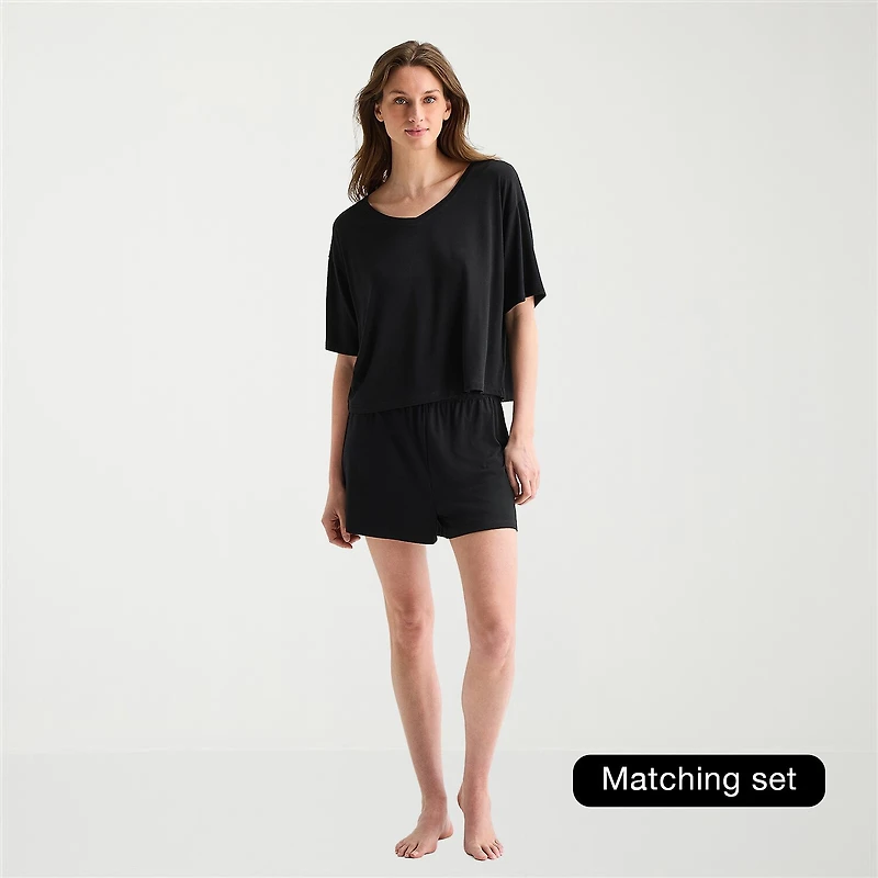 Ambrielle Dream Cool Womens V Neck Short Sleeve Pajama Top