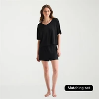 Ambrielle Dream Cool Womens V Neck Short Sleeve Pajama Top