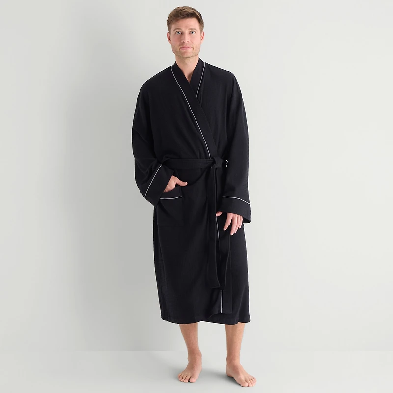 Stafford Waffle One Mens Big Long Sleeve Length Robe