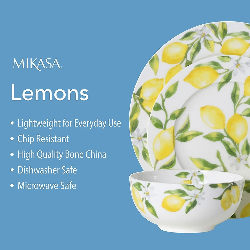 Mikasa Lemons 16-pc. Bone China Dinnerware Set