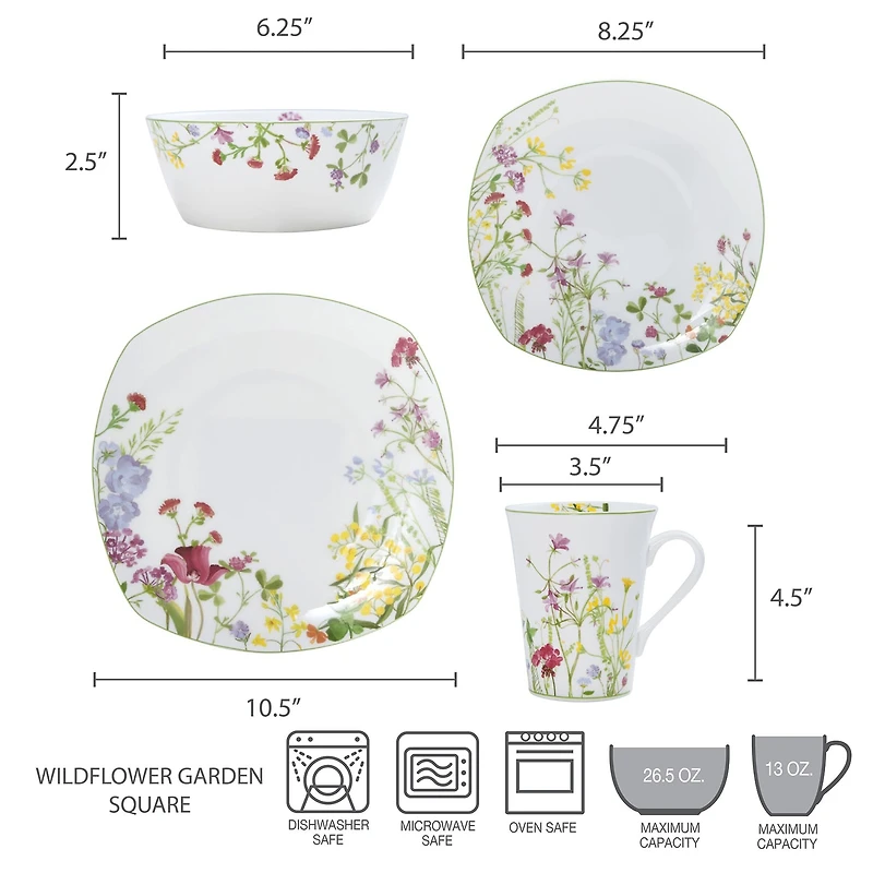 Mikasa Wild Flower 16-pc. Bone China Dinnerware Set