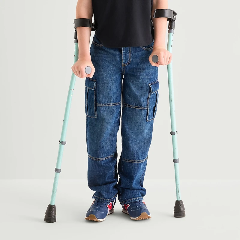 Thereabouts Little & Big Kid Boys Adaptive Pull-On Cargo Loose Fit Jean