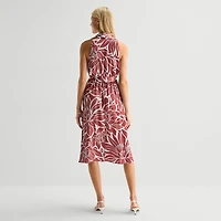 Studio 1 Womens Sleeveless Floral Wrap Dress