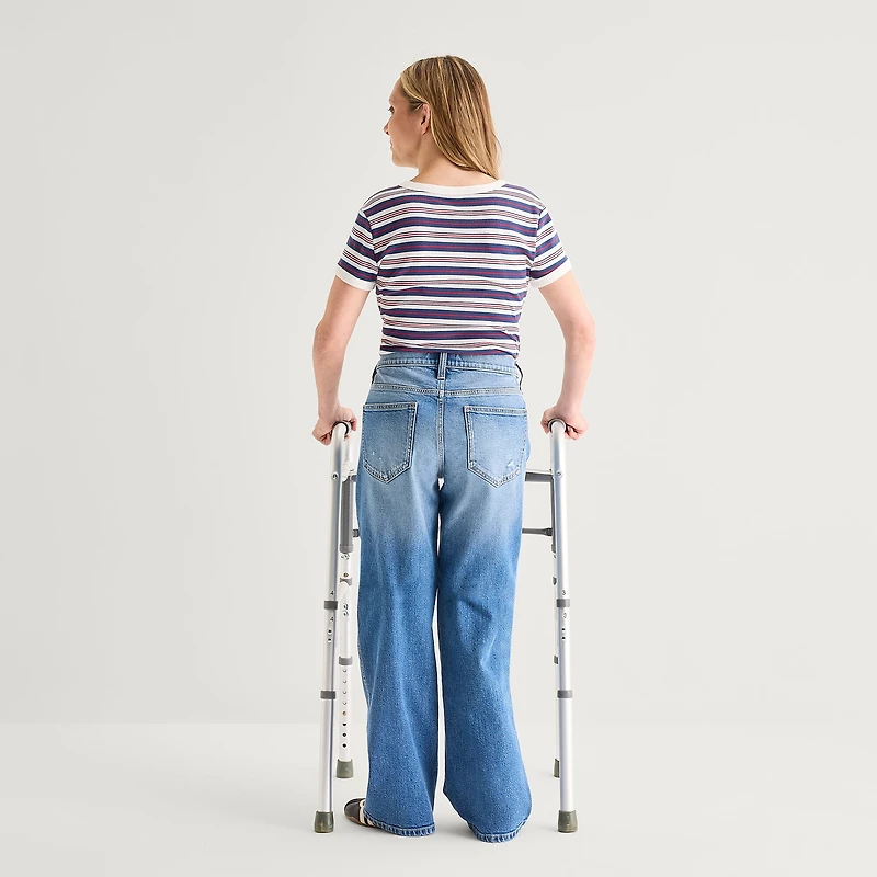 Arizona Womens Juniors Low Rise Straight Leg Jean