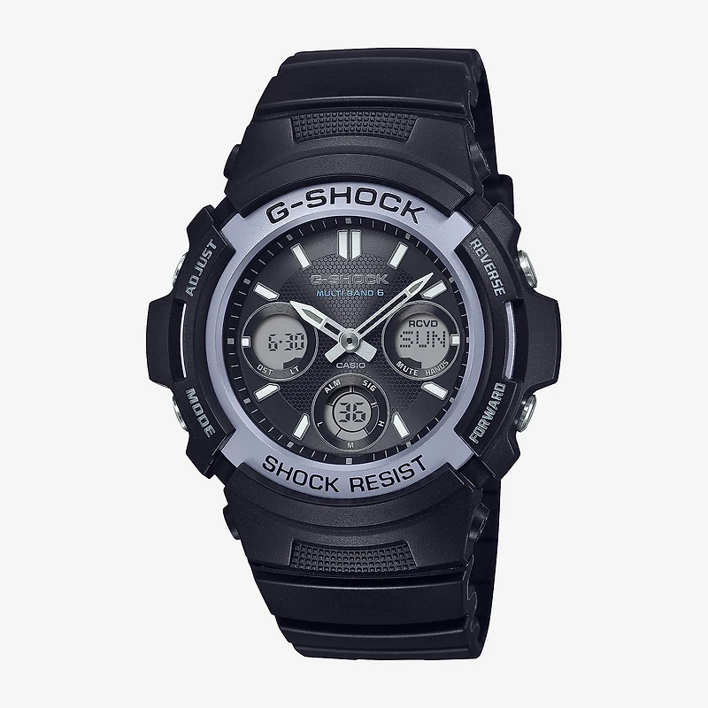 Casio G-Shock Mens Atomic Time Black Strap Watch Awgm100fp1a2