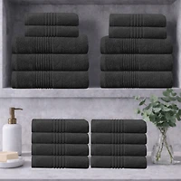 Home Weavers Inc Hazel Collection 100% Cotton Zero Twist Super Absorbent -pc. Quick Dry Bath Towel Set