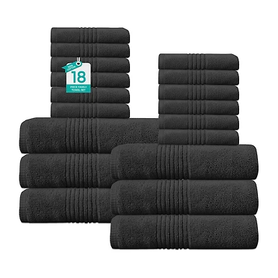Home Weavers Inc Hazel Collection 100% Cotton Zero Twist Super Absorbent -pc. Quick Dry Bath Towel Set