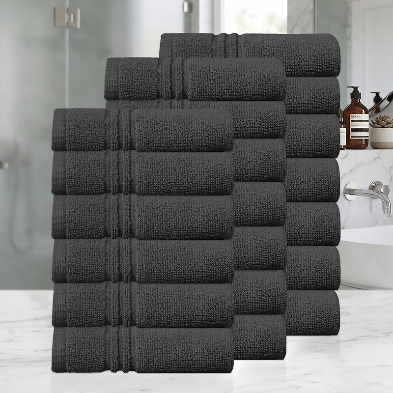 Home Weavers Inc Hazel Collection 100% Cotton Zero Twist -pc. Quick Dry Bath Towel Set
