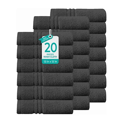 Home Weavers Inc Hazel Collection 100% Cotton Zero Twist -pc. Quick Dry Bath Towel Set