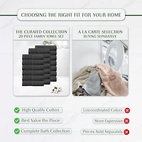 Home Weavers Inc Hazel Collection 100% Cotton Zero Twist -pc. Quick Dry Bath Towel Set
