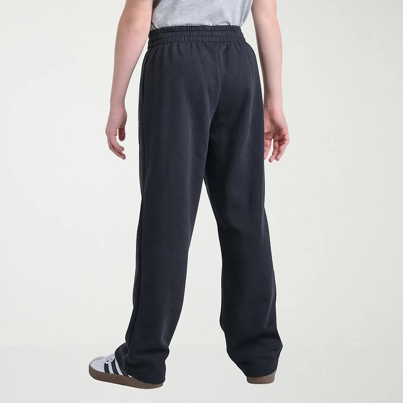 adidas Big Kid Boys Drawstring Waist Straight Mid Rise Regular Fit Fleece Jogger Pant