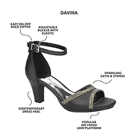 Easy Street Davina Womens Round Open Toe Stiletto Heel Pumps