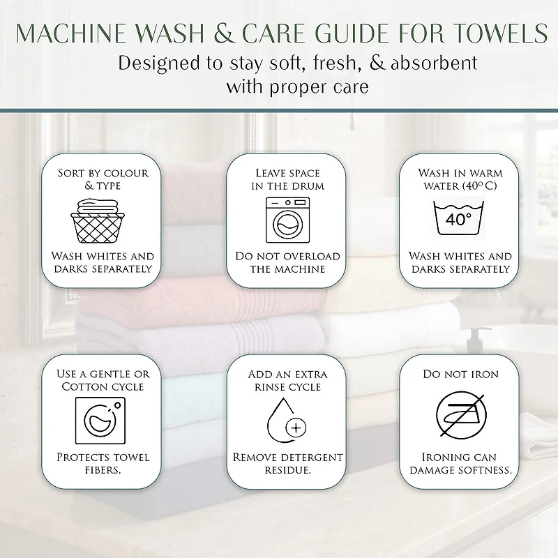 Home Weavers Inc Hazel Collection 100% Cotton Zero Twist -pc. Hand Towel