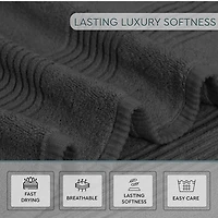 Home Weavers Inc Hazel Collection 100% Cotton Zero Twist -pc. Quick Dry Bath Towel Set