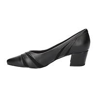 Easy Street Lizbeth Womens Pointed Closed Toe Block Heel Pumps