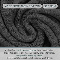 Home Weavers Inc Hazel Collection 100% Cotton Zero Twist -pc. Quick Dry Bath Towel Set