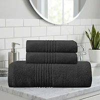 Home Weavers Inc Hazel Collection 100% Cotton Zero Twist Super Absorbent -pc. Quick Dry Bath Towel Set