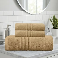 Home Weavers Inc Hazel Collection 100% Cotton Zero Twist Super Absorbent -pc. Quick Dry Bath Towel Set