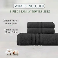 Home Weavers Inc Hazel Collection 100% Cotton Zero Twist Super Absorbent -pc. Quick Dry Bath Towel Set