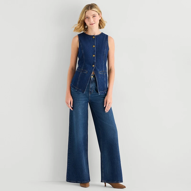 a.n.a Womens Round Neck Sleeveless Vest