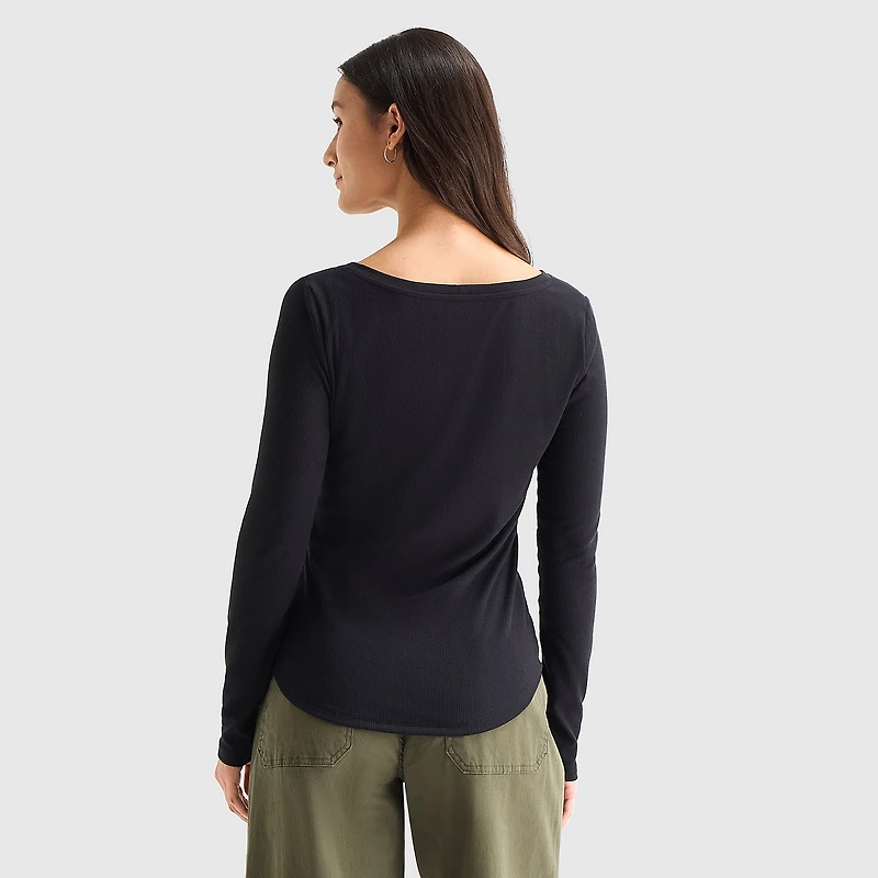 A.N.A Womens Tall Long Sleeve Regular Fit Henley Shirt