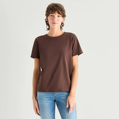 a.n.a Womens Crew Neck Short Sleeve T-Shirt