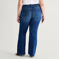 a.n.a Womens Plus High Rise Flare Leg Jean