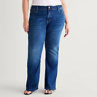 a.n.a Womens Plus High Rise Flare Leg Jean