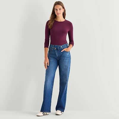 a.n.a Womens High Rise Relaxed Fit Jean