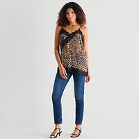 a.n.a Womens V Neck Sleeveless Lace Trim Camisole