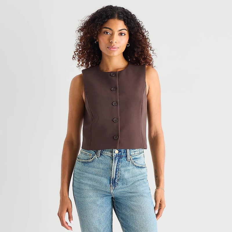a.n.a Womens Crew Neck Sleeveless Vest