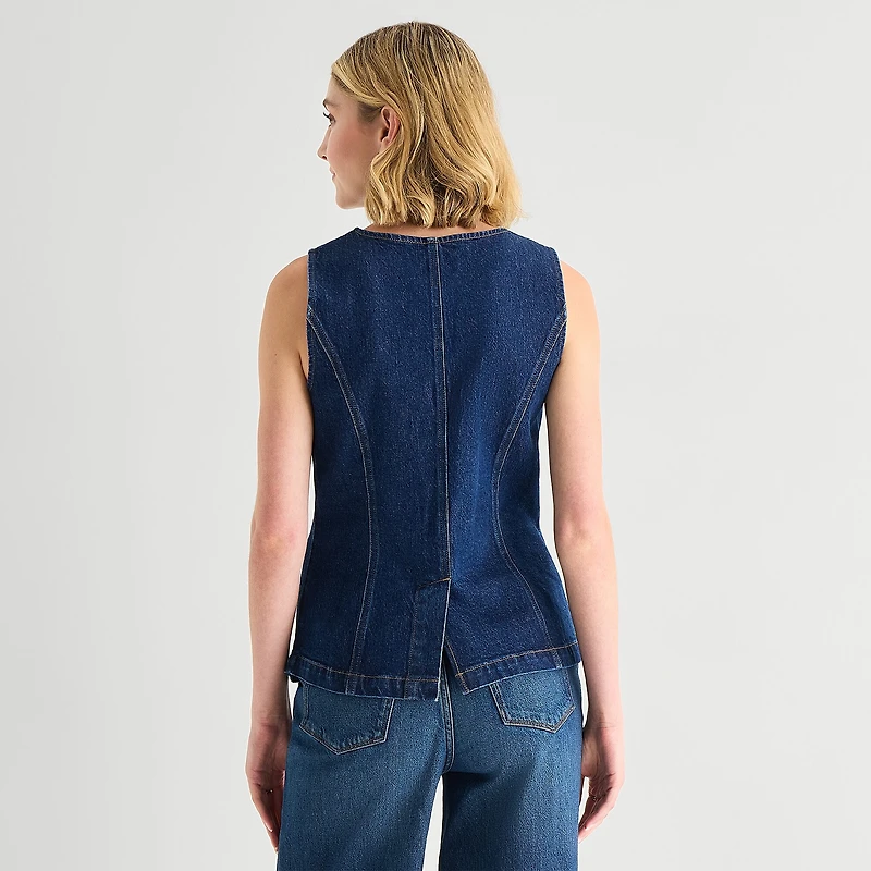 a.n.a Womens Round Neck Sleeveless Vest