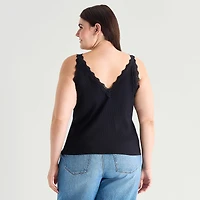 a.n.a Womens Plus V Neck Sleeveless Tank Top