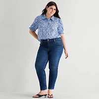 a.n.a Womens Plus Short Sleeve Blouse