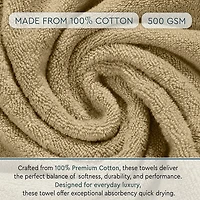Home Weavers Inc Hazel Collection 100% Cotton Zero Twist Super Absorbent -pc. Quick Dry Bath Towel Set